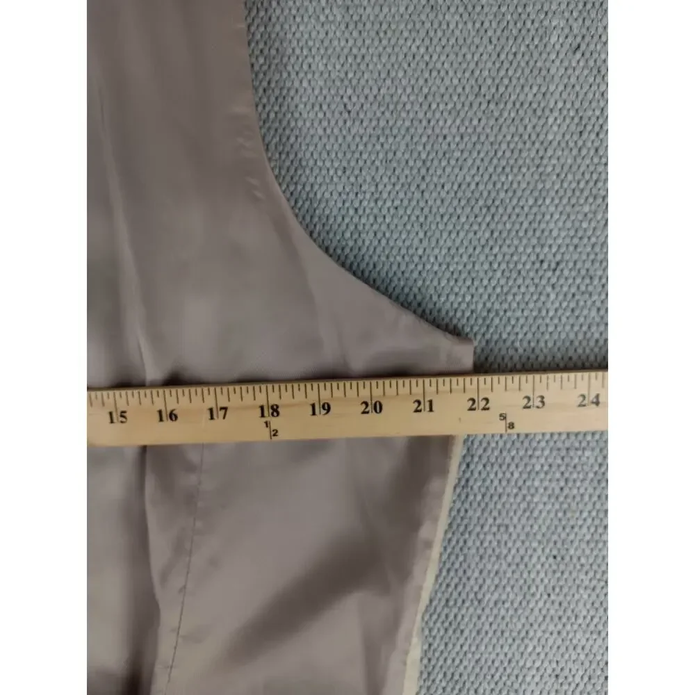 Pronto Uomo Platinum Linen Vest Mens XL Tan Dress Button Cinch‎ Mens Warehouse - Picture 11 of 13